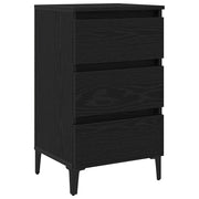 Comodino | Armadio da Notte | Mobiletto da notte Rovere Nero 40 x 35 x 69 cm Legno multistrato