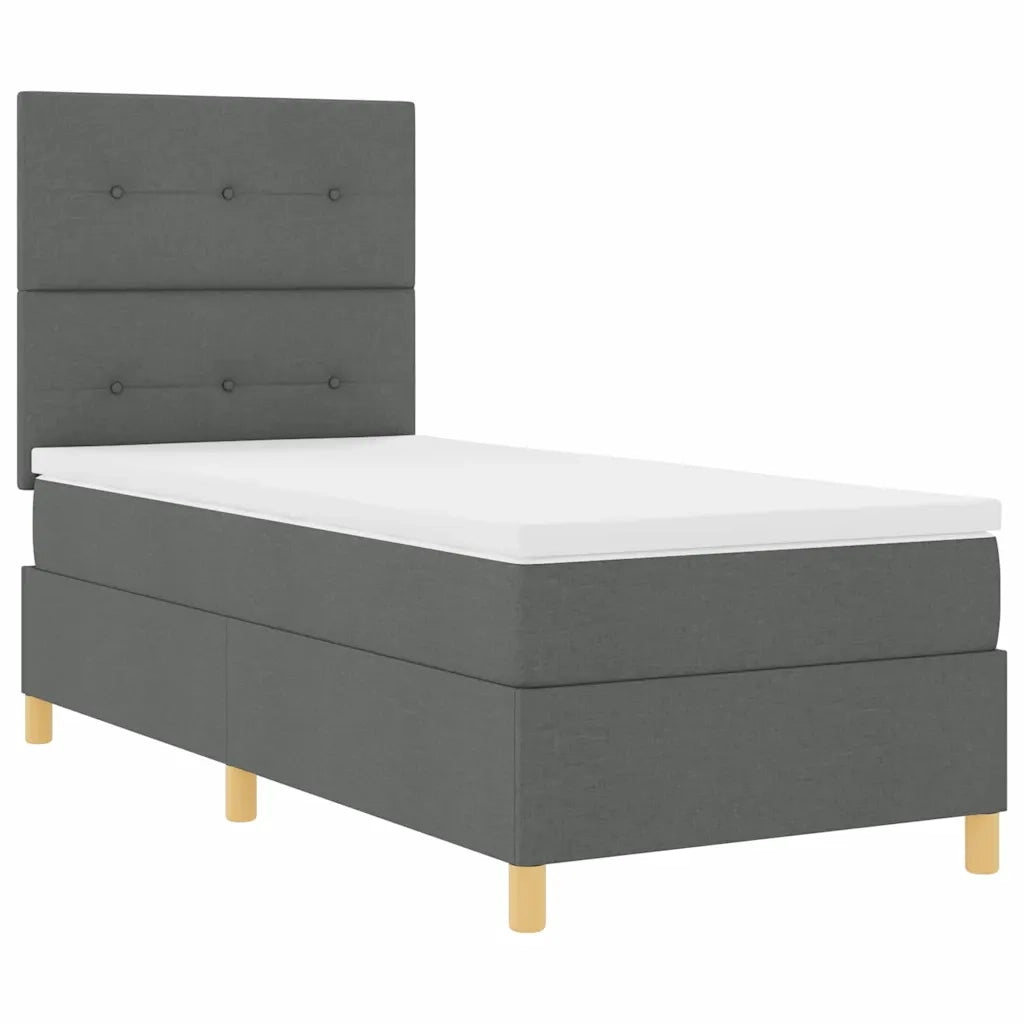 Letto a Sorgente LED Grigio scuro 90 x 200 cm Tessuto 3343069