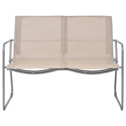 Set Divano da Giardino 4 pz | Set Salotto da Giardino in Tessuto e Acciaio Crema