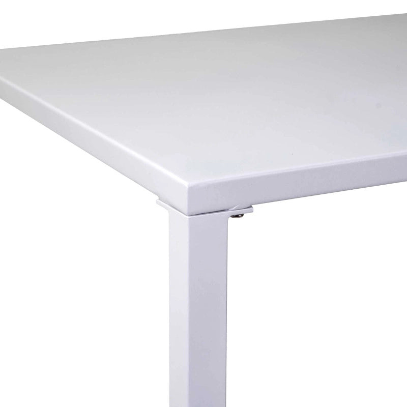 Tavolo Metallo New Elma Gambe Smontate Bianco Rettangolare Cm 140x70h75