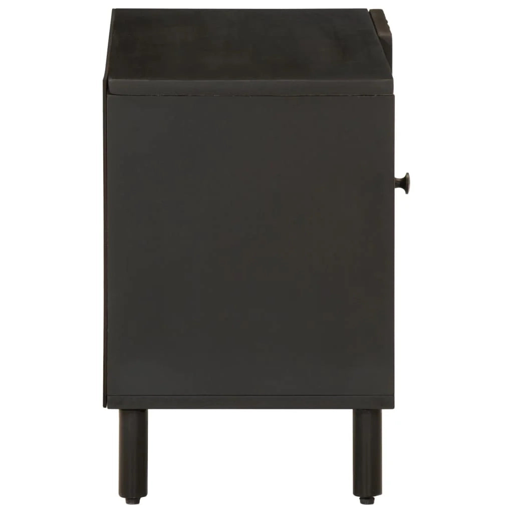 Mobile TV multimediale mensola TV credenza TV sala da pranzo soggiorno camera da letto 80 x 31 x 46 cm legno massello di mango nero 02_0026232