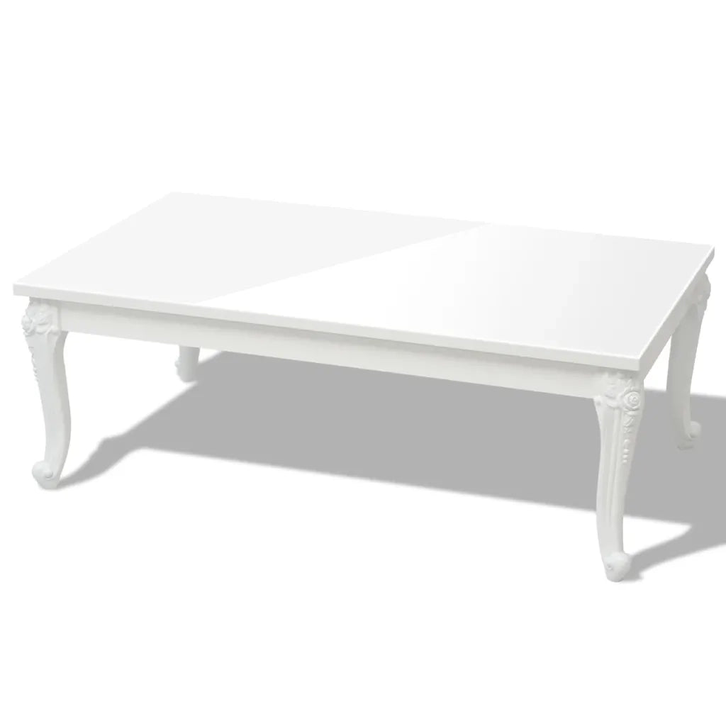 Tavolino da salotto | Tavolino da caff¨¨ | Tavolino da Soggiorno 115x65x42 cm Bianco Lucido