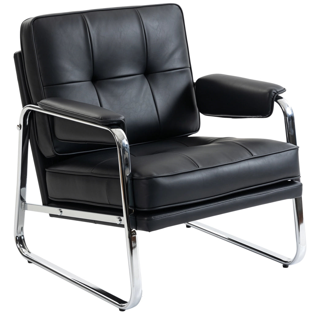 Poltrona relax reclinabile in similpelle ¨C zephmum ¨C nera, metallo, 140x