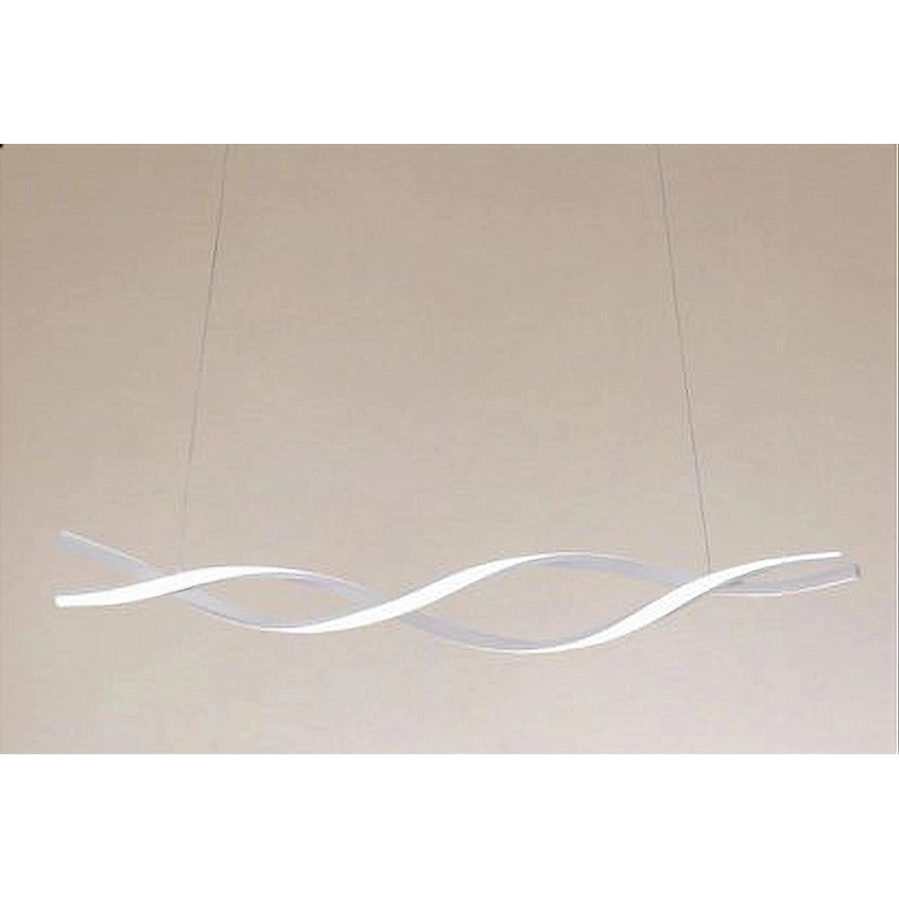 Trade Shop - Lampadario Led A Sospensione 48w Bianco Spirale Ondulato Vortice Intrecciato Luce 4000k 32484 -