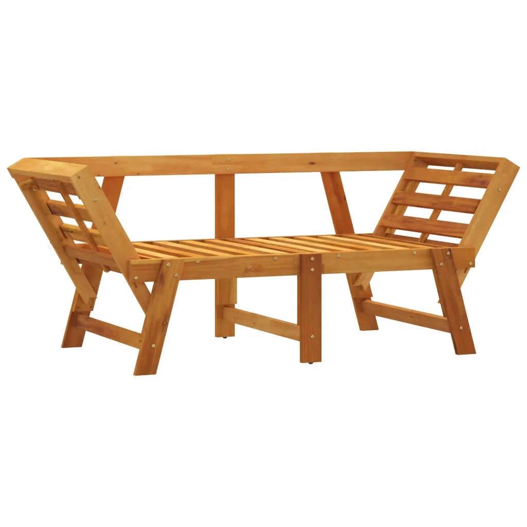 Panca da Giardino con Cuscini-Sgabello-Panca da esterno 2-in-1 in Legno di Acacia 905113