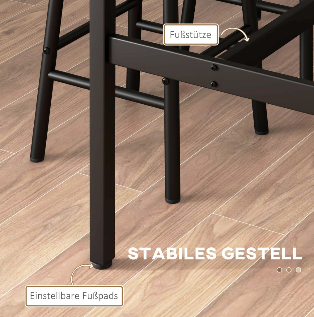 Set tavolo bar con 2 sgabelli in MDF marrone, 105 x 40 x 90 cm