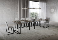 Consolle Allungabile 90-300x40x77 cm Epoca Tortora Telaio Antracite