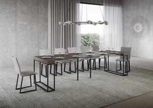 Consolle Allungabile 90-300x40x77 cm Epoca Tortora Telaio Antracite