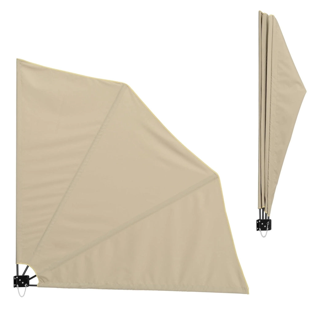Tendalino/ombrellone laterale a parete protezione solare poliestere beige 160 cm x 160 cm 03_0003080