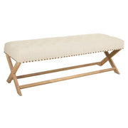Sgabello imbottita in legno panna 130x46x45h