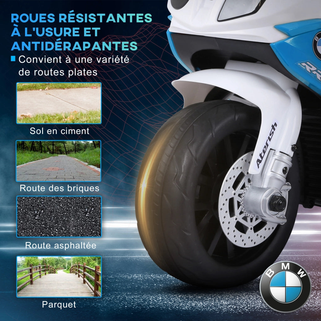 Moto Elettrica Bambini BMW S1000 RR ¨C Xylo ¨C 6V 3 Ruote Blu con Luci e Suoni