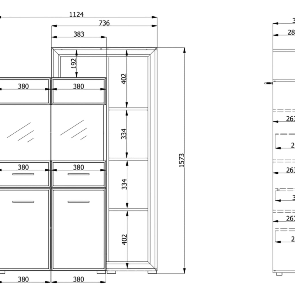 Mobile Espositore Niel, Vetrina 3 Ripiani, 113x35x157h cm Marrone Rovere