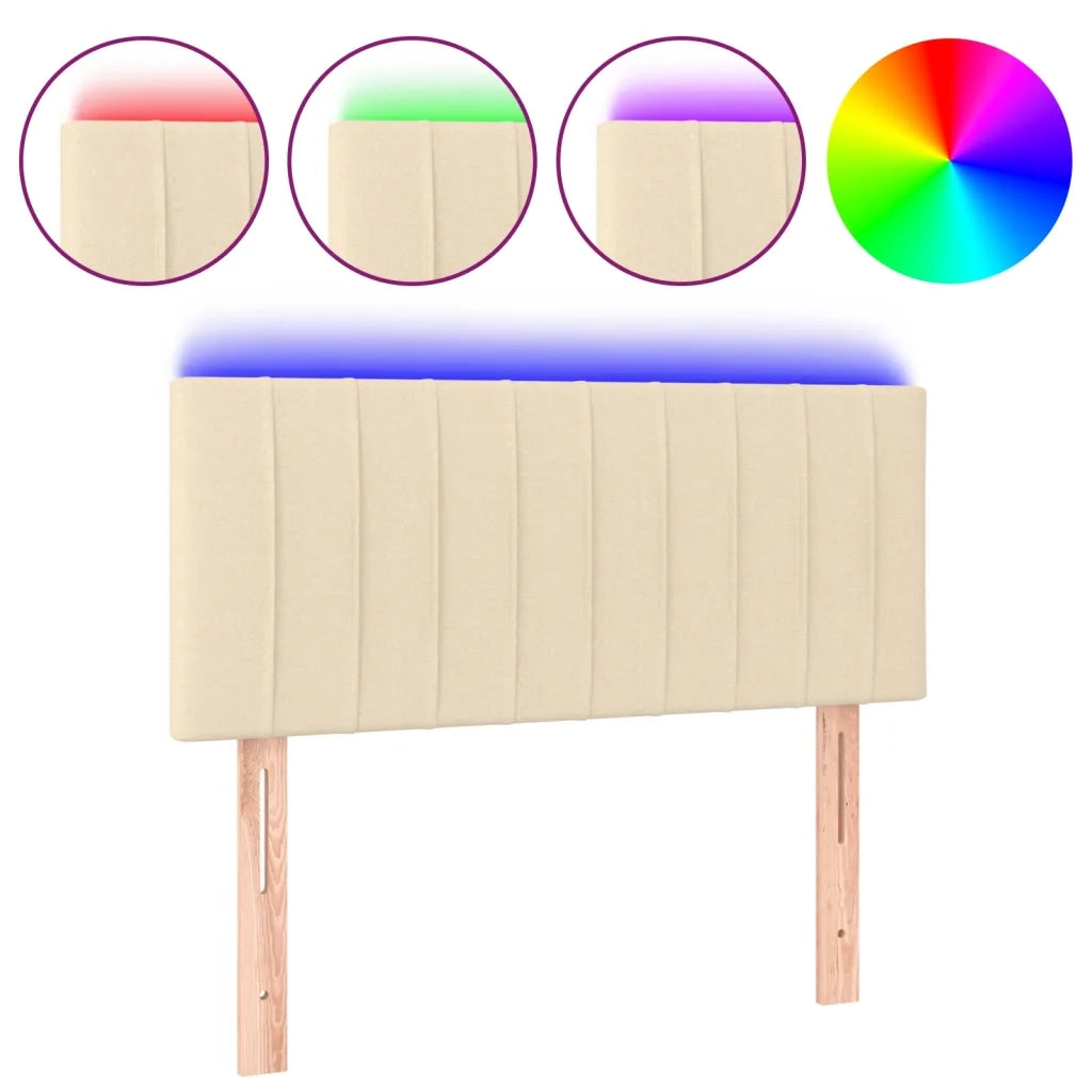 Testiera a LED-Testata con LED Crema 90x5x78/88 cm in Tessuto 290270