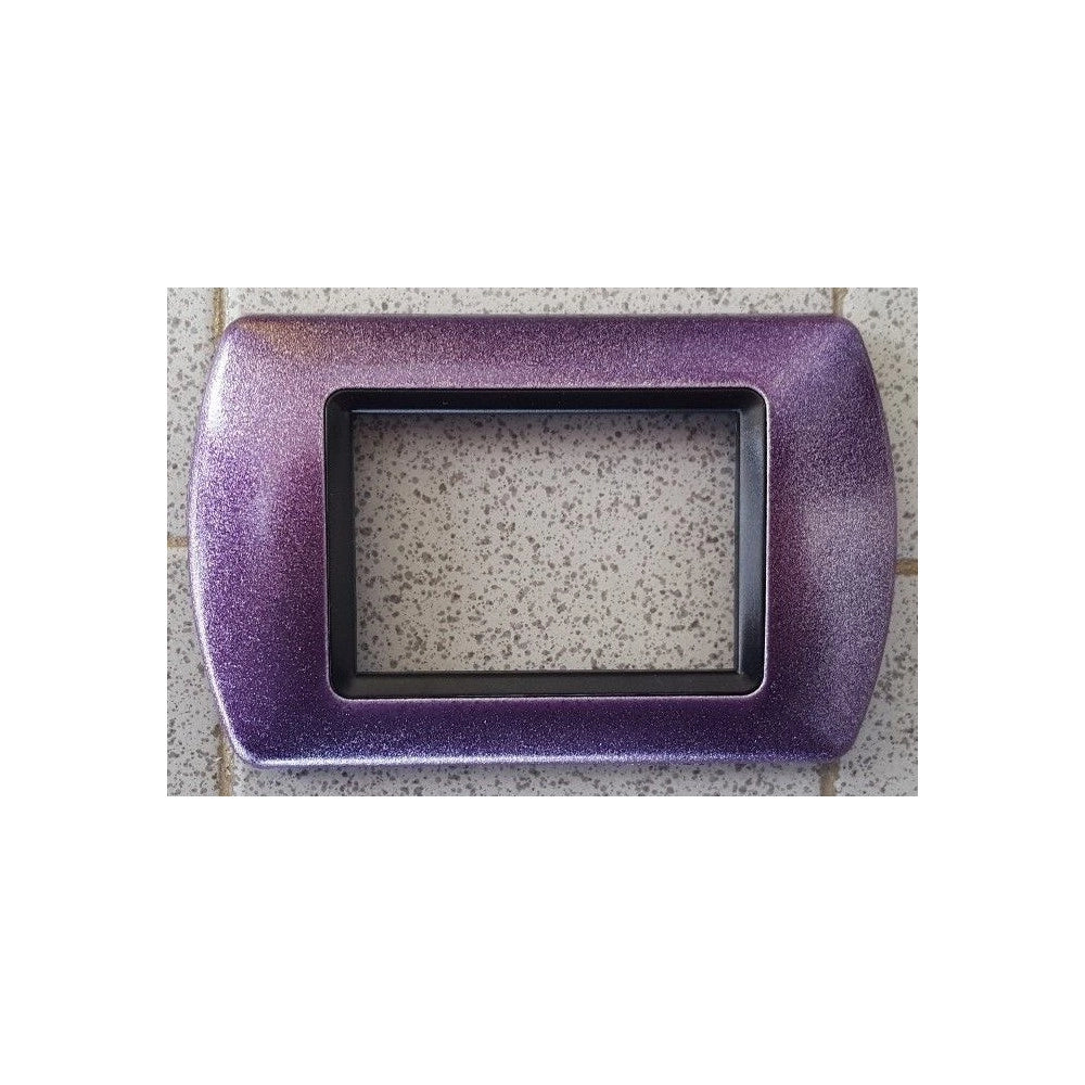 Trade Shop - Placchette Placche In Abs Compatibili Per Serie Living International Placca - Viola Metallizzato -7 Fori     -