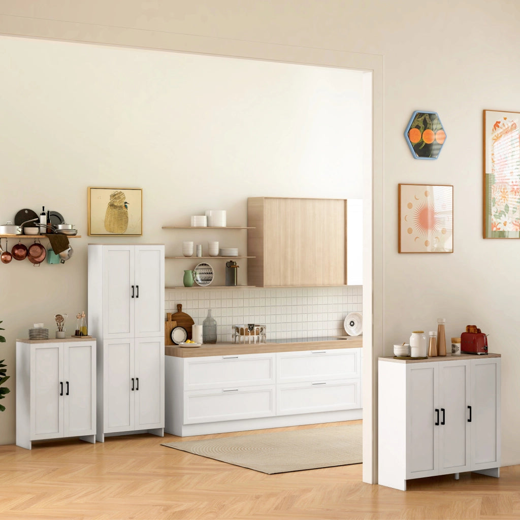 Mobile Buffet Cucina ¨C Xylo ¨C Bianco con Ante e Ripiani Regolabili 60x30x90 cm