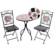 Set da balcone tavolo e sedie da giardino in metallo nero stile vintage