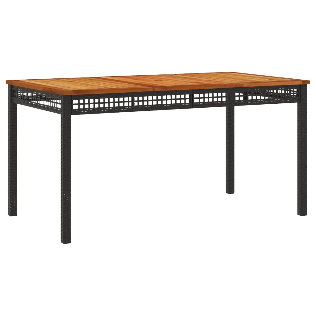 Set da Pranzo da Giardino 5 pz Nero con Cuscini in Polyrattan 3213562