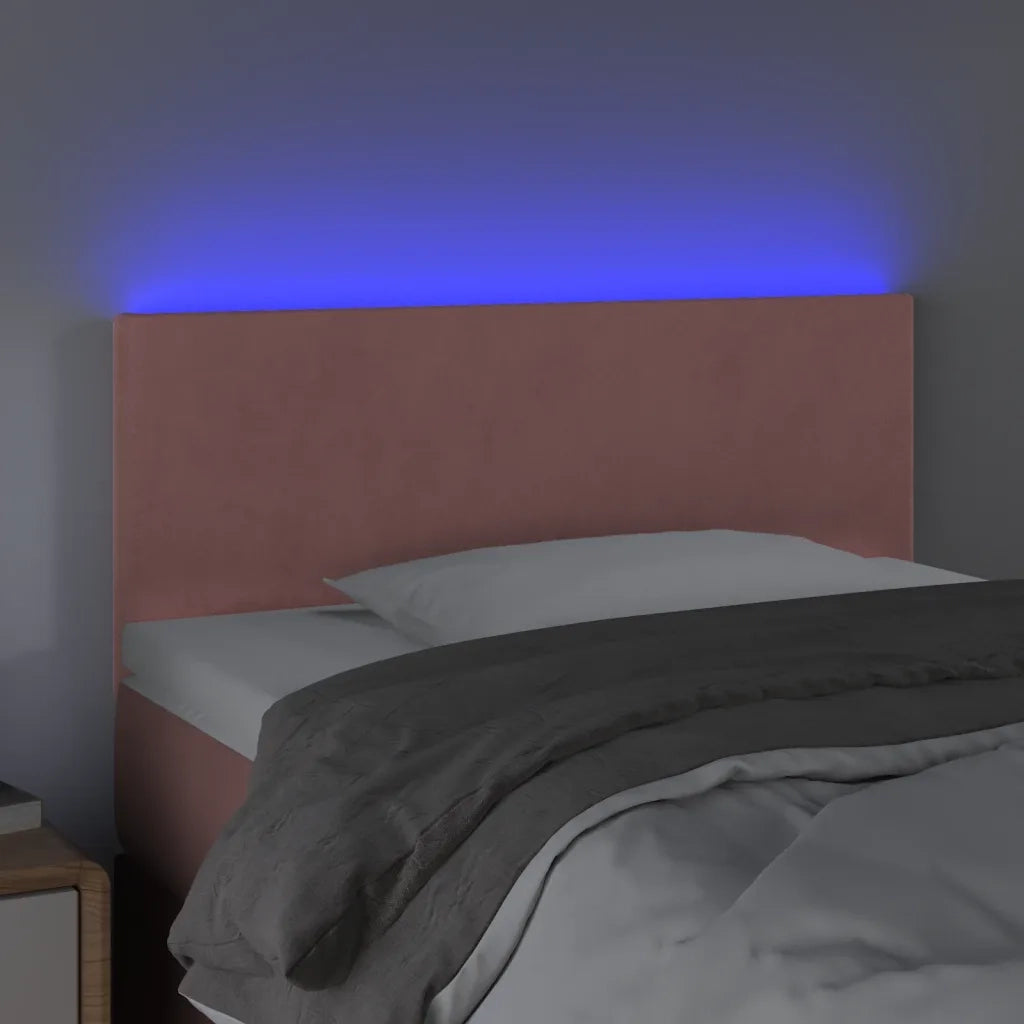 Testiera a LED-Testata con LED Rosa 100x5x78/88 cm in Velluto 825060