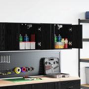 Pensili per Garage 2 pz Neri in Legno Multistrato 860646