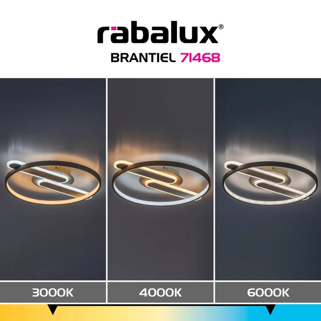 Lampada da soffitto LED Brantiel 3 luci grigio-beige Rabalux