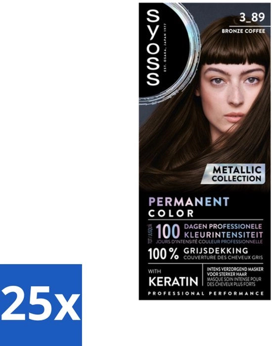 Colorazione 3-89 Bronzo Caffè - Tintura Capillare - Copertura Grigia - Riduzione Frizione Capillare - Confezione in Bulk - 25 pezzi