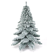 Albero di Natale innevato 180 cm, Abete artificiale con base di metallo foglie spesse