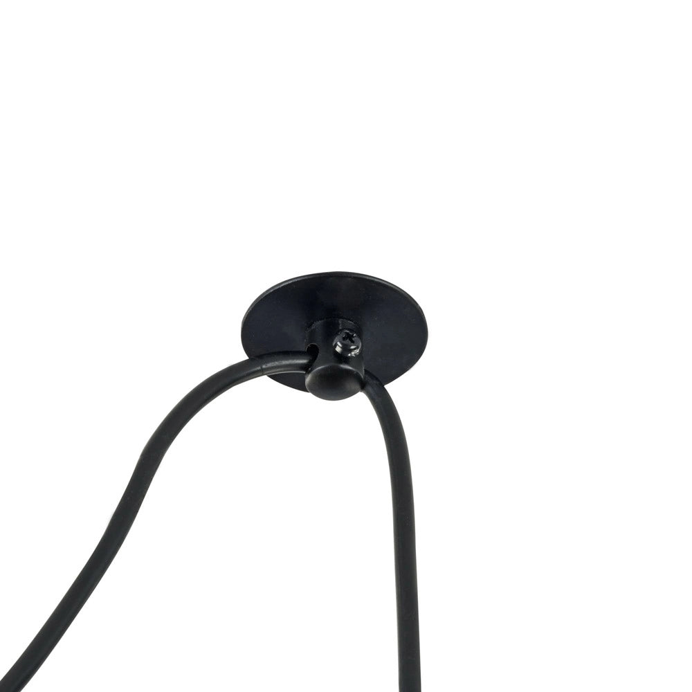 Lampadario Industrial Broni Metallo Nero 1 Luce Diffusore Calcestruzzo Grigio