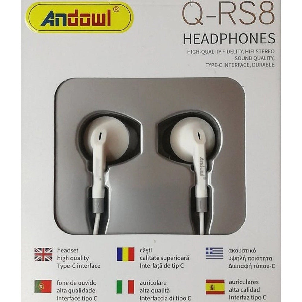 Trade Shop - Auricolari Cuffie In-ear Stereo Vivavoce Con Presa Type-c Per Smartphone Q-rs8 -