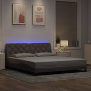 Giroletto con LED senza Materasso Tortora 180x200 cm in Tessuto 3310689