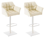 Set 2 sgabelli bar Damaso ecopelle bianco 4