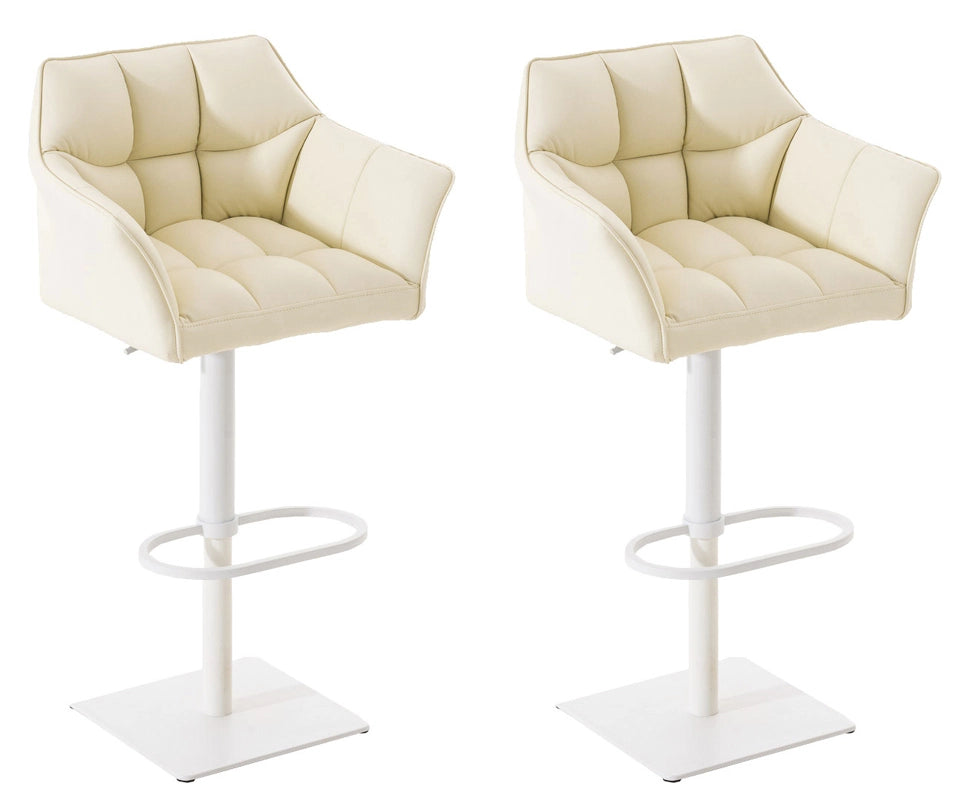 Set 2 sgabelli bar Damaso ecopelle bianco 4