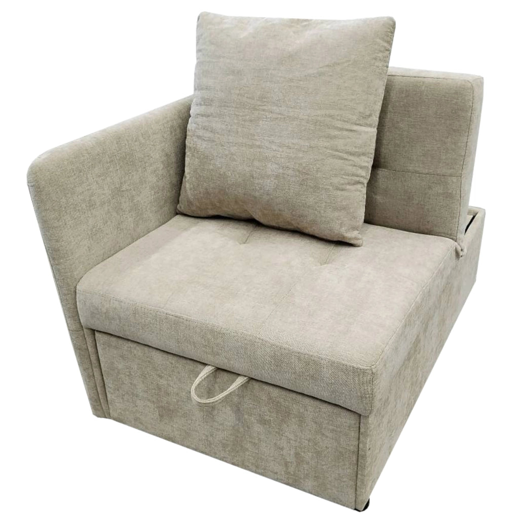 Divano letto 3 in 1 convertibile con schienale reclinabile a 5 posizioni; 177x68x65 cm; beige