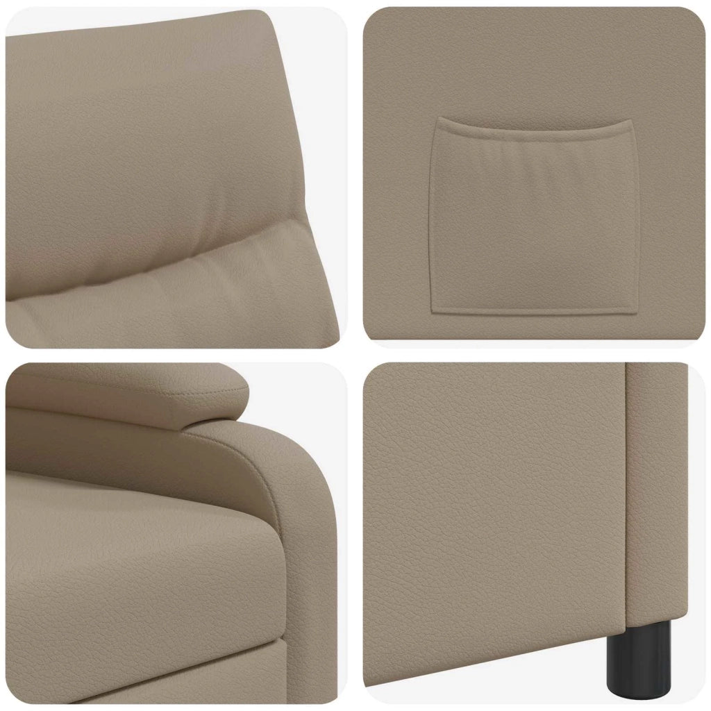 Divano Sedia-Poltrona reclinabile Cappuccino Similpelle 117166