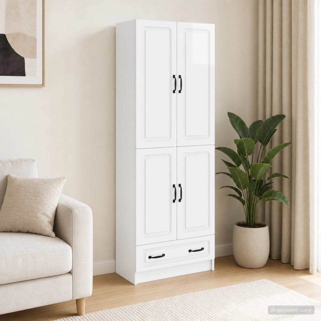 Set di armadi 2 pz Bianco Lucido Legno ingegnerizzato 3416938