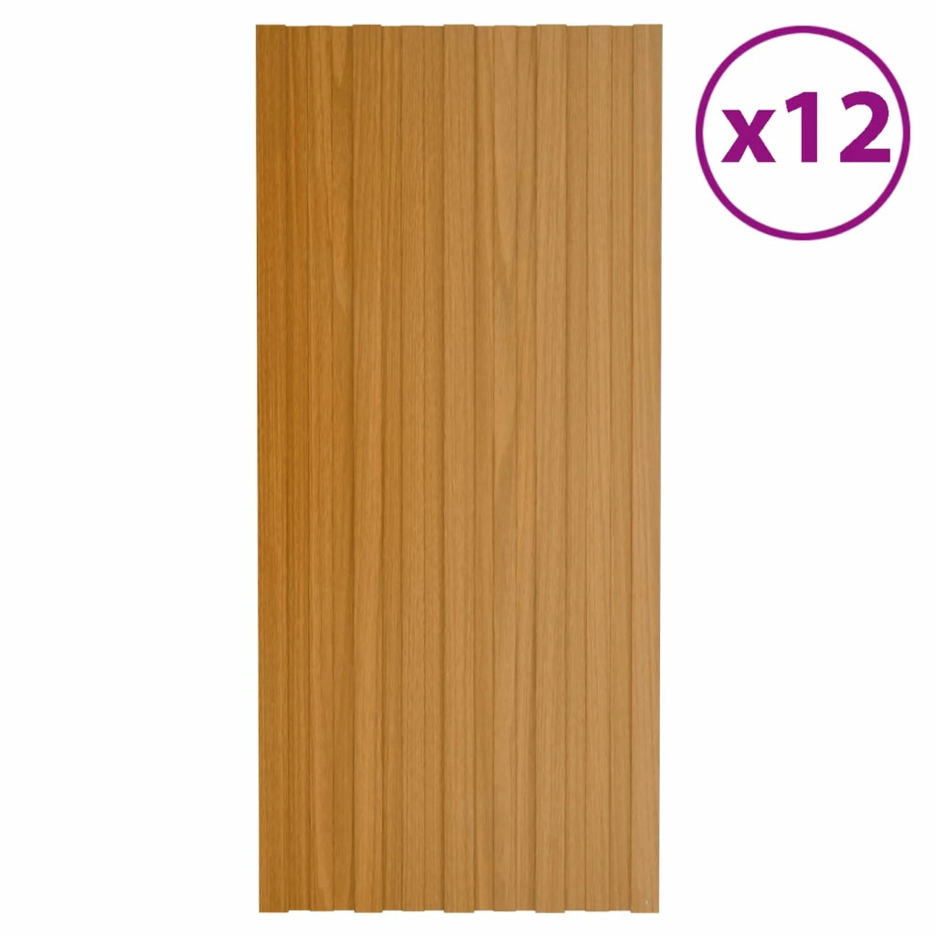 Pannello per tetto 12 pcs Naturale 100 x 45 cm Acciaio zincato