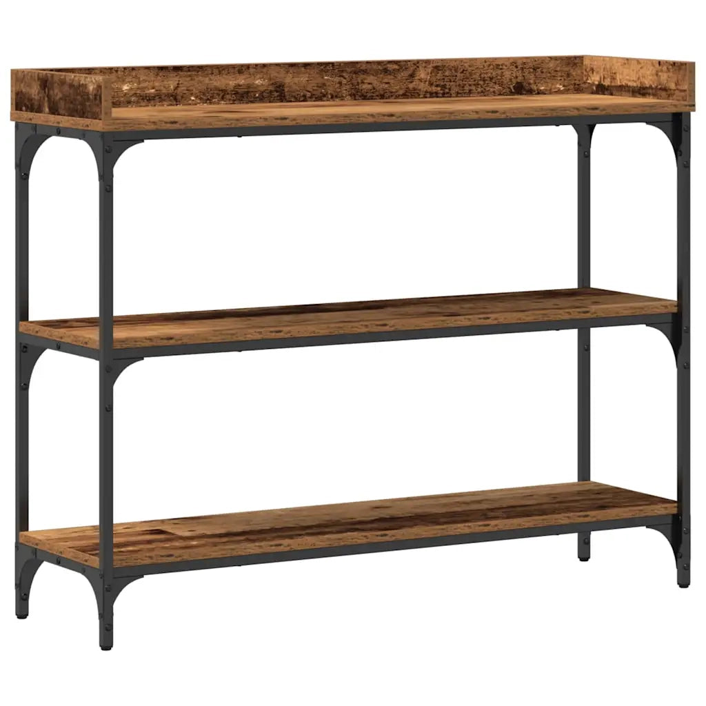 Tavolo Consolle con lo scaffale Legno vecchio 100 x 30 x 80 cm 863567
