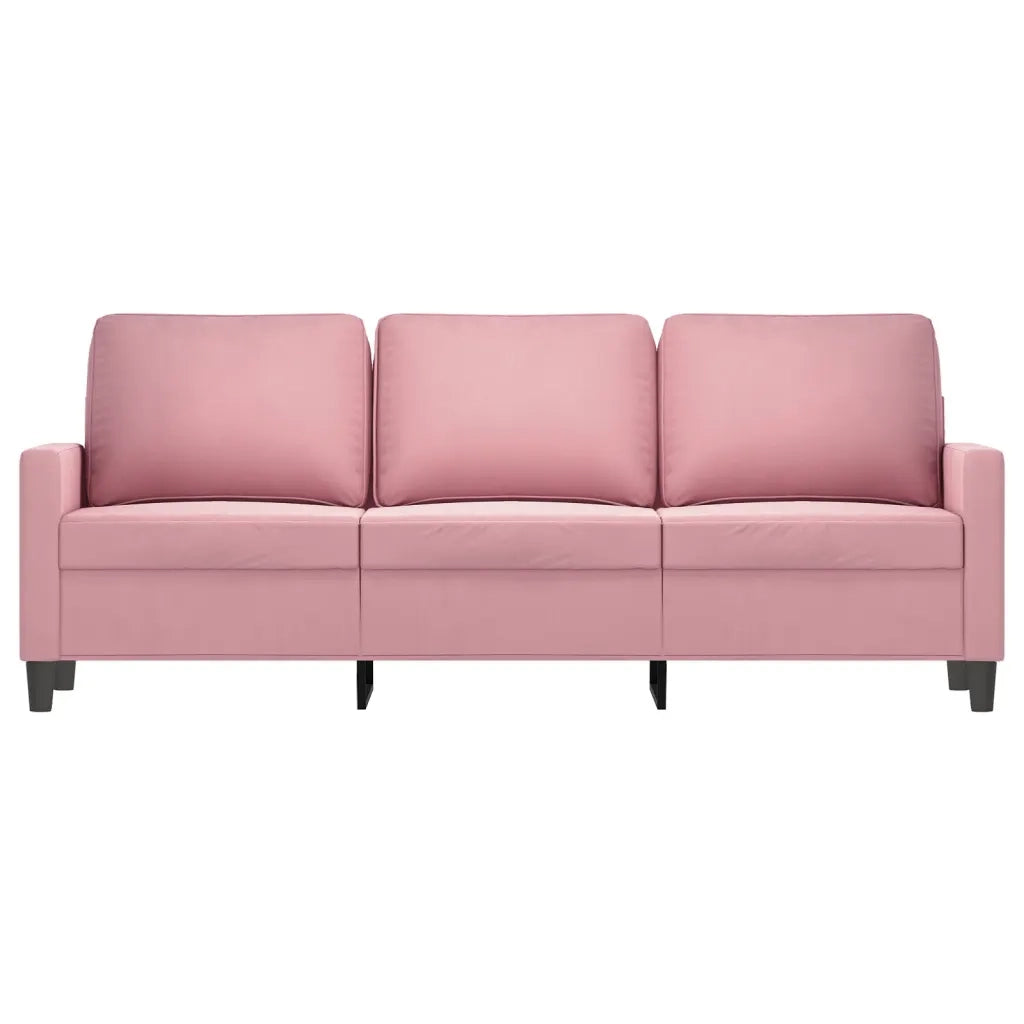 Divano a 3 Posti rosa 180 cm in Velluto