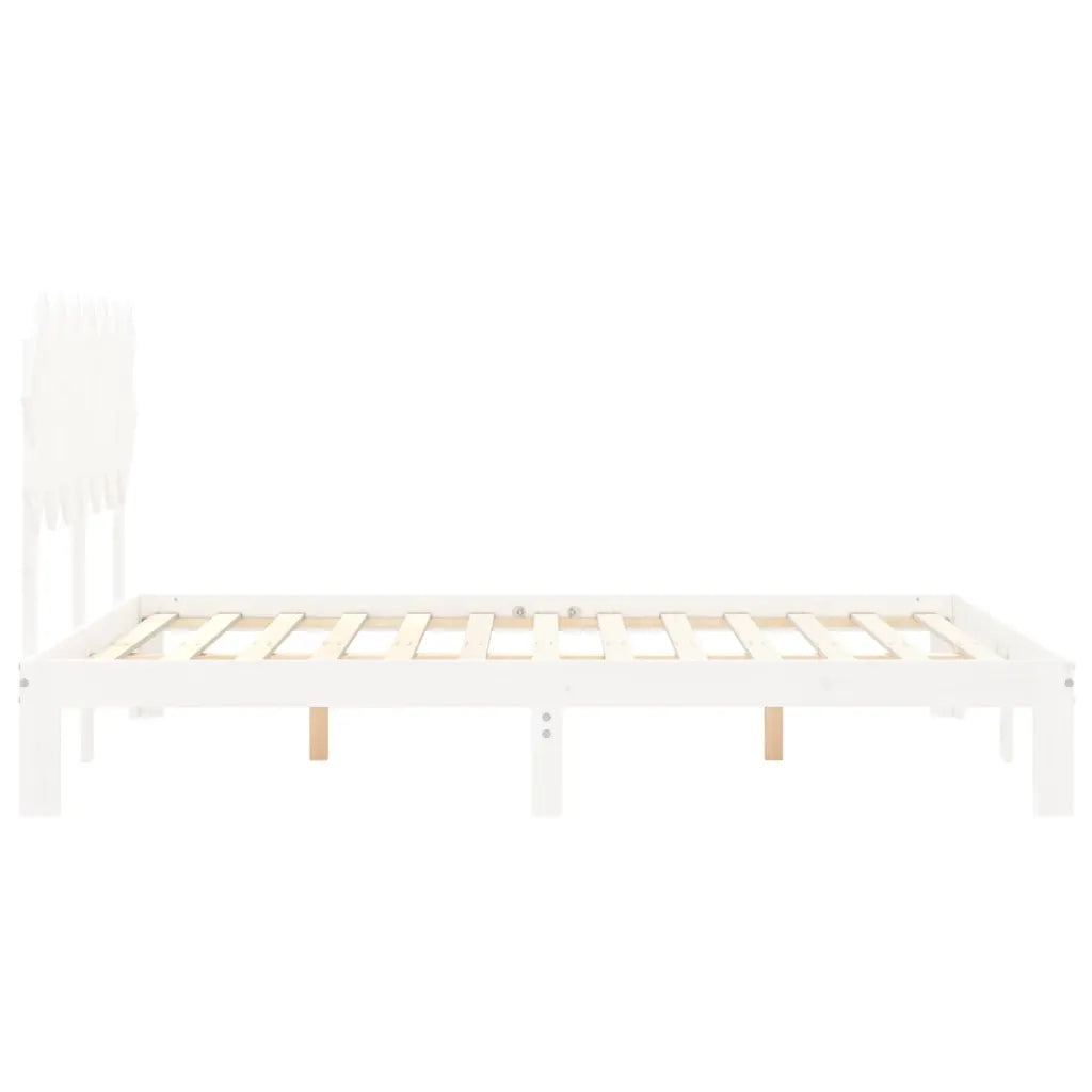 Giroletto senza Materasso-Struttura Letto Bianco 140x200 cm Legno Massello Pino 647131