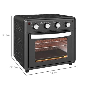 Mini Forno Ventilato 30 L 7 in 1 con Friggitrice ad Aria; Temperatura 90-230°C e Timer 60 Min
