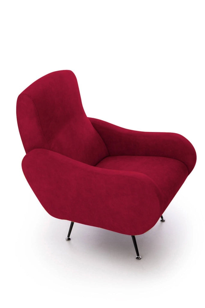 Poltroncina Lasnigo, Poltrona Braccioli Made in Italy, 70x100x98h cm Rosso