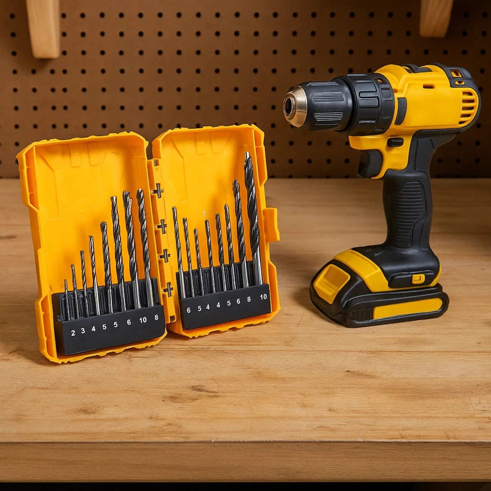 Set 16 punte acciaio trapano muratura legno metallo foratura professionale