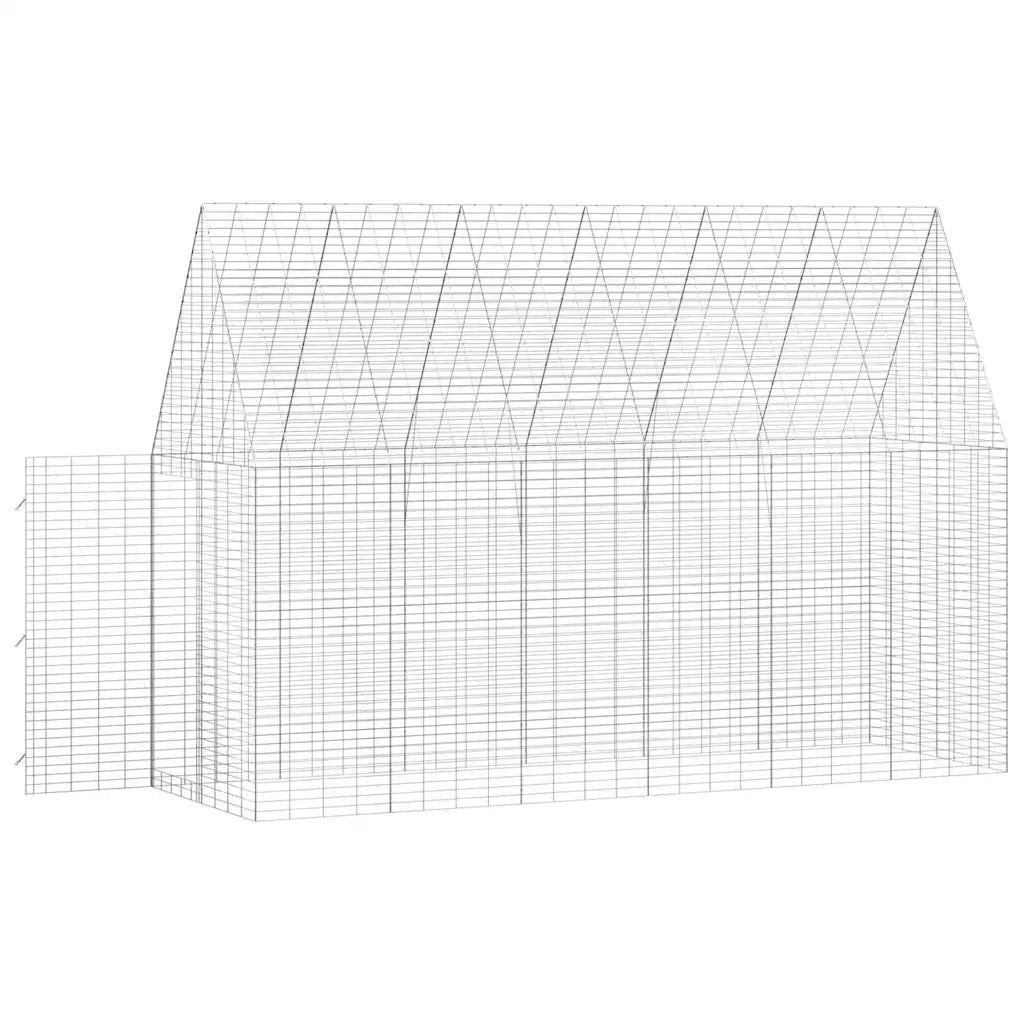 Gabbia per Conigli Argento 300 x 100 x 210 cm Acciaio zincato