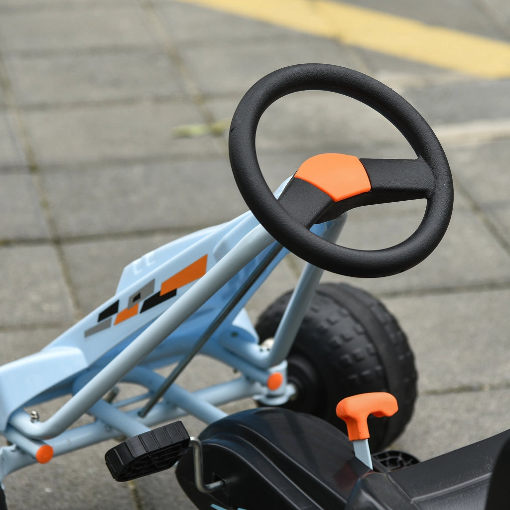 Go-Kart a Pedali con Freno a Mano ¨C Xylo ¨C Sedile Regolabile, Marcia Avanti/Indietro, Blu Chiaro, 3+ Anni