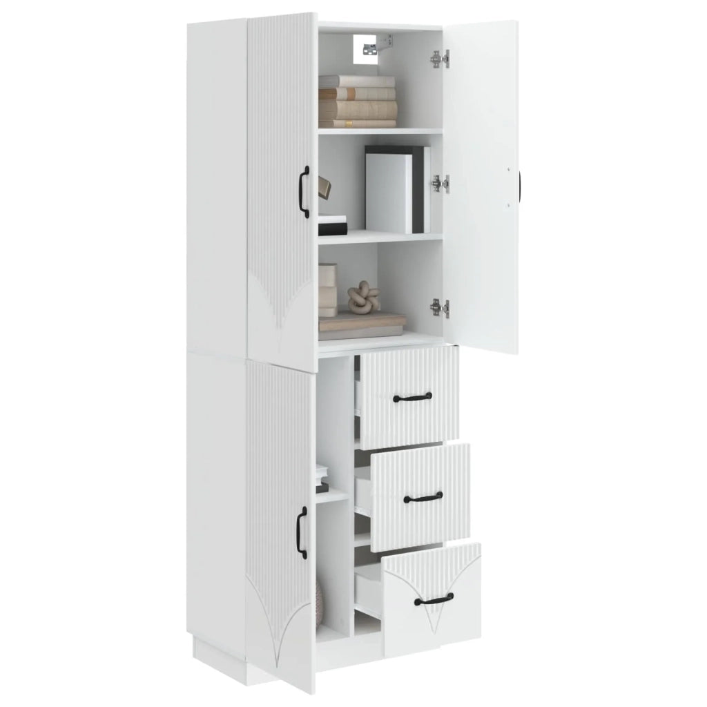 Set di armadi 2 pcs Bianco Lucido Legno ingegnerizzato