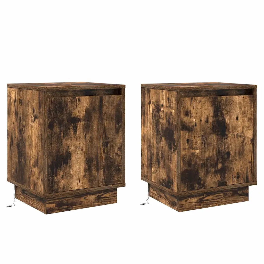 Armadio da Notte con 2 pcs Rovere fumé 39 x 34.5 x 50 cm 869603