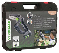 Potatore a Batteria Verdemax PE20 per Arbusti Piante 20V Lama da 12 cm con Batteria