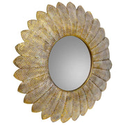 Specchio da parete in metallo dorato 72,5x4,5x72,5h