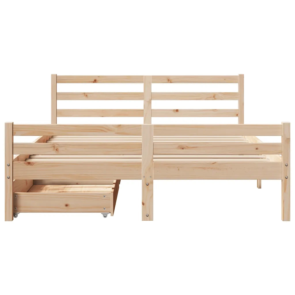 Letto senza Materasso 140x190 cm in Legno Massello di Pino 3301602