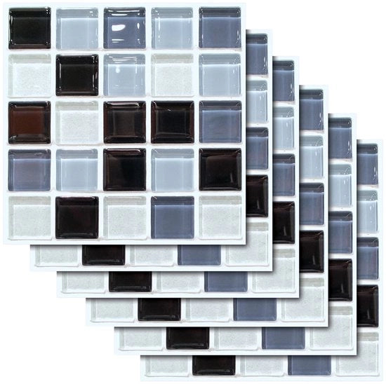 Mosaico - Stickere per pavimento autoadesivi - Impermeabili - Decorativi per cucina e bagno - 20 x 20