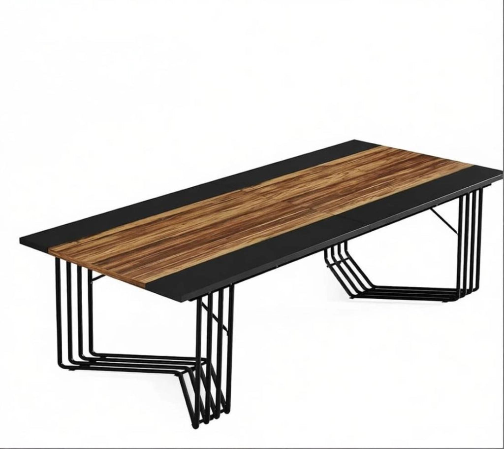 Tavolo da conferenza 200x100 cm in MDF e metallo